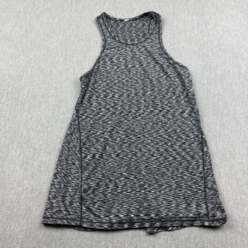 Lululemon Tank Top Women 6 Gray Space Dye Goal Up Tie Back Athletic Yoga Gym